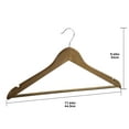 thumbnail image 3 of (5 pack) Better Homes & Gardens Wood Suit Hangers for Adult, 5 Pack, Walnut Finish, 3 of 11