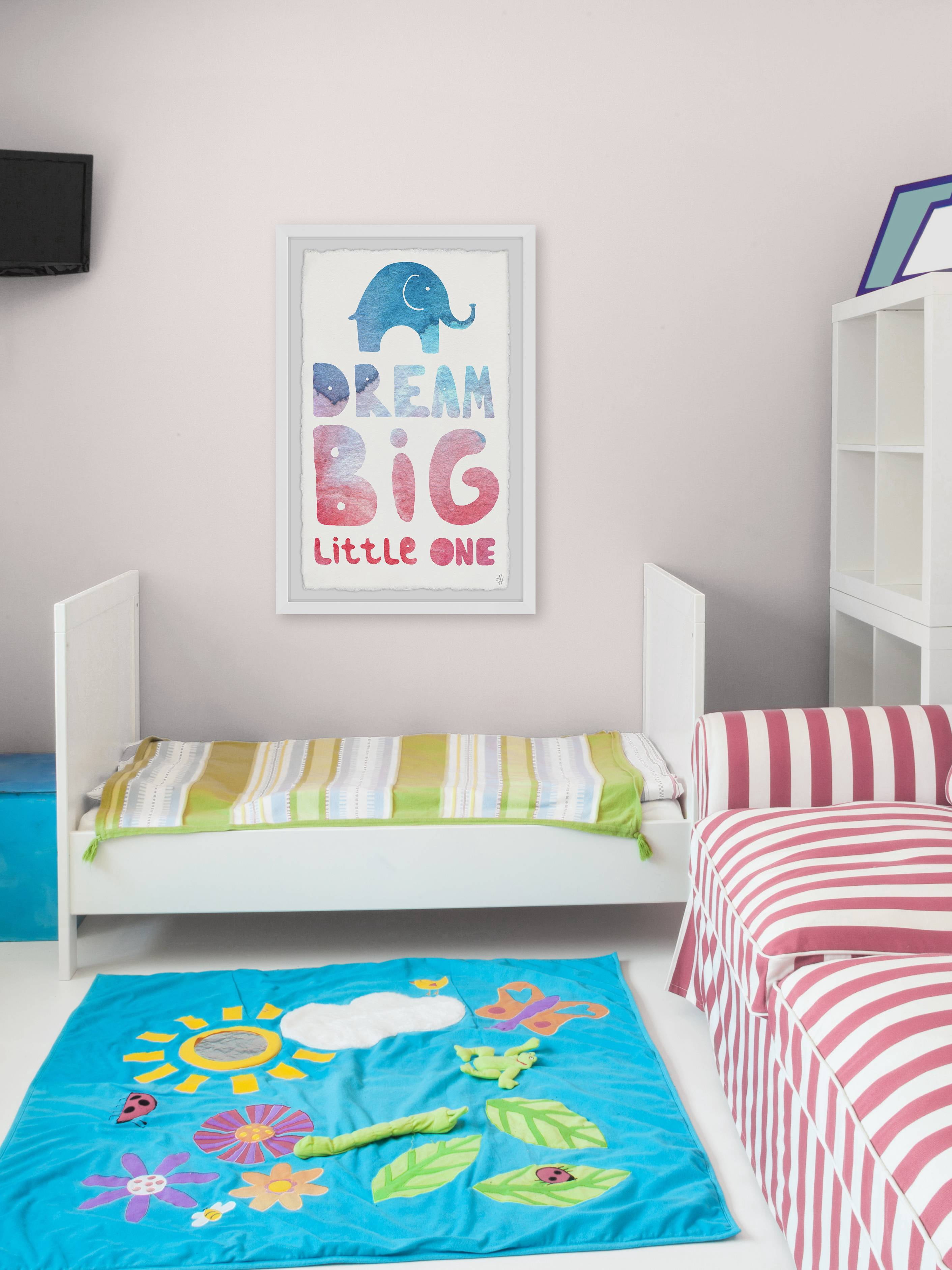 Marmont Hill Colorful Dream Big Little One Ii Framed Wall Art, 20.00" x 1.50"