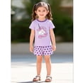 thumbnail image 3 of Emy Dola 2-7T Kid Girls Short Sleeve Graphic Print T-Shirt and Short Sets Tollder Casual 2-Pieces Summer Outifs, 3 of 8
