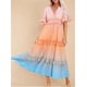 thumbnail image 1 of Verano profundo cuello en V dulce cascada volantes vestido de fiesta mujeres Patchwork manga corta acampanada señoras Maxi vestido Streetwear VestidosXL, 1 of 1