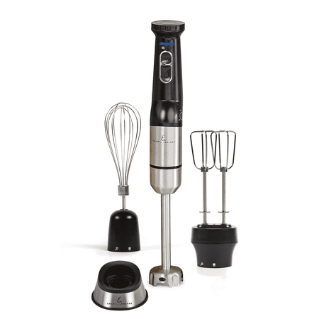 Emeril Lagasse™ Blender & Beyond Plus™ Cordless Rechargeable Immersion Blender with Variable Speed  Double Beater  Black with Stainless Steel