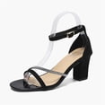 thumbnail image 6 of ShiShine Women's Chunky High Heel Sandal Ankle Strap Open Toe Dress Shoes Bridesmaid Wedding Block High Heels, 6 of 9