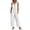 White, variant on Womens Cotton Jumpsuits Sleeveless Summer V Neck Loose Fit Button Down Romper Straight Leg Loungewear with Pockets,Black,L