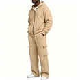 thumbnail image 5 of Ceisia Men's 2 Piece Tracksuit Full Zip Hooded Jacket And Elastic Waist Cargo Pocket Jogger Pants Casual Sweatsuit Set Gift, 5 of 9
