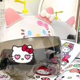 thumbnail image 3 of Casco de motocicleta con orejas de gato para niños y adultos, protección solar, lindo, de bambú, Libélula, HelloKitty, Verano, 3 of 5