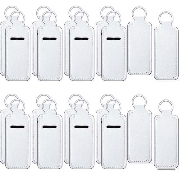 20Pcs Lipstick Holder Keychain Bulk Blank Lipstick Neoprene Clip-on Sleeve Travel Key Ring Holder