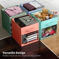 thumbnail image 4 of Sorbus 11 Inch Collapsible Fabric Storage Bin with Clear Window, Pastel Orange, 4 of 6
