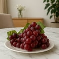 thumbnail image 2 of 8 Bunches Realistic Fake Grapes, Artificial Fruit Decor with Dewdrop Effect, Purplish-Red Lifelike Vineyard Display, Long-lasting Photography Props for Home Kitchen, 2 of 5