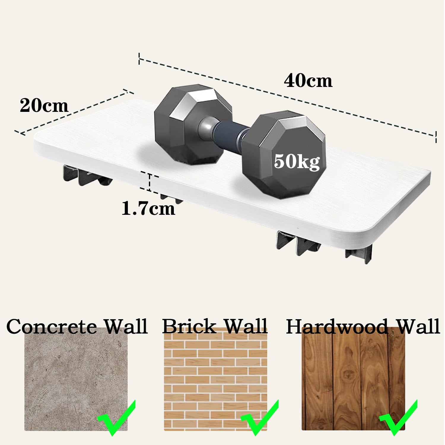 Foldable Wooden Floating Shelves Wall Decor for Kitchen Living Room Bedroom Shower Room Study Office Book Storage Hanging Shelves