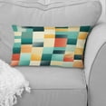thumbnail image 2 of Designart "Pop Culture Pixels In Orange And Green Pop Art I" Striped Printed Throw Pillow, 2 of 5