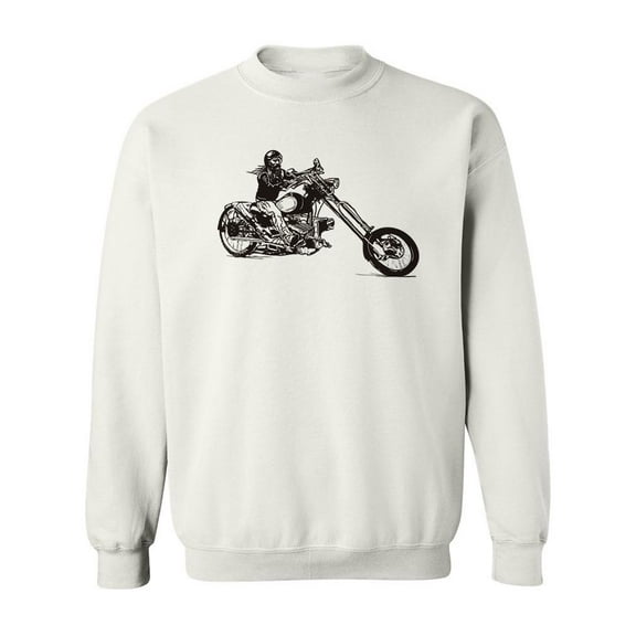 Hand-Drawn Biker Design Sweatshirt Men -Image by Shutterstock, Male XX-Large