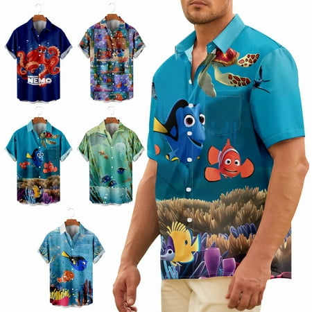 

Big & Tall Men Casual Button Down Hawaii Shirts with Pocket Holiday Bowling Shirts Regular & Big Man Sizes