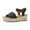 Black, variant on Anuirheih Women's Fashion Straw Shoes Open Toe Anti-Slip Temperament Wedge Sandals Sandals Women (Beige)