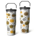 thumbnail image 2 of 1pc Pumpkin Cup 30oz Tumbler with Straw & Handle - Insulated Stainless Steel Cup | Holiday Gift for Man Women (Christmas, Valentine's, Birthday), 2 of 7