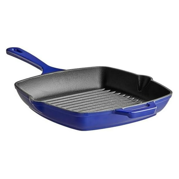 Cast Iron Enameled Cookware (Skillet Square 10.25", Blue)