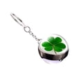 thumbnail image 3 of Lucky Four Leaf Clover Keychain Double Side Glass Ball Pendant Lightweight Metal Keyring Noctilucent Design Modern Style Gift For Daily Use And Special Occasions, 3 of 3