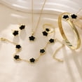 thumbnail image 3 of 5Pcs/Set Women Jewelry Set Lucky Flower Decor Sparkling Rhinestones Necklace Bracelet Bangle Earrings Ring Set Fashion Jewelry, 3 of 8