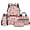 Capybara Strawberry, variant on XYZCANDO Axolotl School Backpack Set of 4 with Cherry Blossom Lunch Box Pencil Case Water Bottle Bag Carrier with Compartments for Elementary School Students