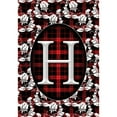 thumbnail image 2 of America Forever Elegant Red And Black Plaid Monogram H Garden Flag, 12.5 x 18 inch Double Sided, Buffalo Plaid Initial Flag, Floral Tartan Banner, Personalized Fall Winter Decor, Letter H Yard Flag, 2 of 5