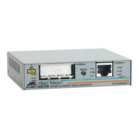 Allied Telesis AT MC1008/SP - Fiber media converter - 1GbE - 1000Base-T - RJ-45 / SFP (mini-GBIC)