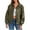 Army green, variant on Womens Oversized Leather Bomber Jackets Cap Sleeve Zip Up Motorcycle Coats with Pockets