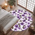 thumbnail image 3 of Watercolor Flowers Washable Area Rug&nbsp;4 ft Vintage Purple Brown Floral Soft Round&nbsp;Rugs for Living Room, Non Slip Carpet for Bedroom&nbsp;Entryway Dining Room, 3 of 9