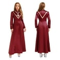 thumbnail image 6 of iiniim Womens Church Robe Gown Priest Long Sleeves Maxi Dress Halloween Costumes Burgundy L, 6 of 7