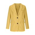 thumbnail image 3 of lcziwo Blazers for Women Business Professional,Womens Bussiness Casual Blazers Open Front Long Sleeve Work Office Blazer Jacket Button Lapel Blazer Yellow,XXXL, 3 of 8