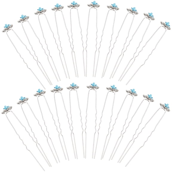 OATIPHO 20Pcs Rhinestone Hair Pin Blue Bridal Hairpin for Chic Hair Styling