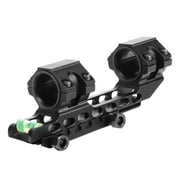 WestHunter Optics Offset Cantilever Picatinny Scope Mount, 1 in/30mm High Profile Precision One Piece Scope Dual Rings with Bubble Level, Black
