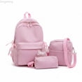 thumbnail image 2 of Zecgelong Striped Backpack 3 Piece Set Large Capacity College Style School Daypack Pink, 2 of 7