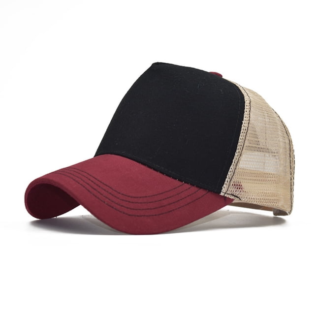 Casquette de Baseball Hip Hop avec Filet Pare-Soleil Rouge pour Femmes et Hommes Adultes à Moins de 10 $
