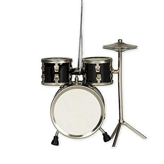 Realistic Black Drum Set Christmas Ornament - 3" Tall by Broadway Gifts