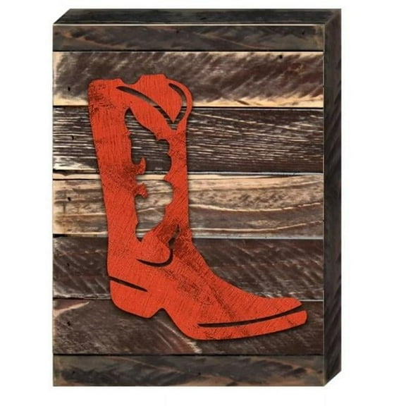 Designocracy 98437-12 Cowboy Boots Art on Board Wall Decor