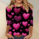 thumbnail image 2 of RKSTN Valentines 3/4 Sleeve Tops for Women Oversized Crewneck Valentine's Day Graphic Printed Short Sleeve T Shirt Womens Casual Round Neck Loose Comfy Loves Heart Print Three Quarter Sleeve Shirts, 2 of 6