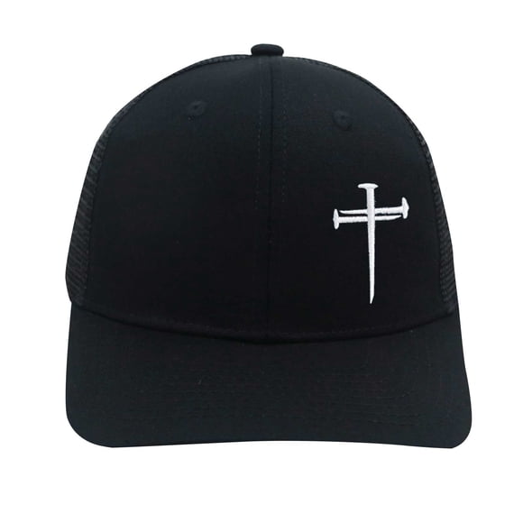 Religious Cross Embroidered Baseball Cap, Adjustable Snapback Hat with Breathable Mesh Back for Men and Women, Outdoor Fishing, Christmas Thanksgiving Gift Ideas