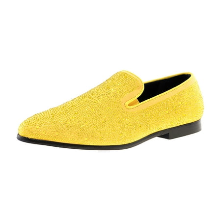 

Jump Newyork Lavish Textile Upper Allover Jewel Twin Gore | Slip-ons | Smoking Slipper | Dress Loafers for Men