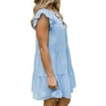 thumbnail image 4 of STARVNC Crew Neck Ruffle Short Sleeve Dress (Women's), 1 Count, 1 Pack, 4 of 5