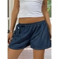 thumbnail image 4 of Rdhnmea Women’s Wide Leg Mesh Shorts Casual Elastic Waist Flap Pocket Shorts, 4 of 9
