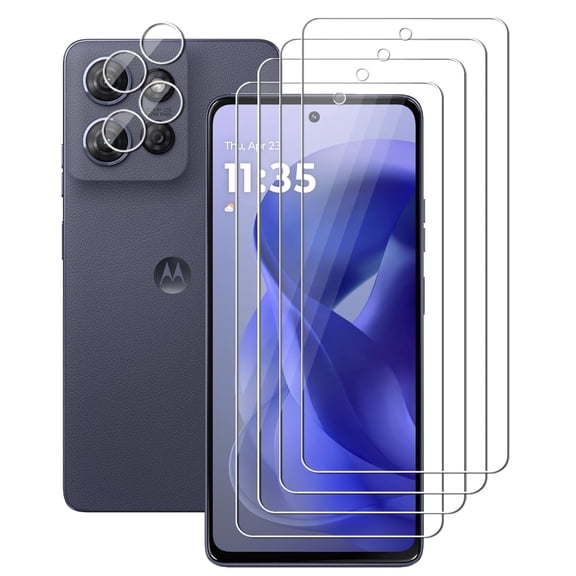 UZWZW (4 2) for Motorola Moto G Power 5G (2025) (4 Pack) Tempered Glass HD Clear Screen Protector with (2 Pack) Camera Lens Protector