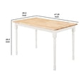 thumbnail image 5 of Cottage Style Dining Table with Turned Legs, Natural Brown and White, 5 of 5