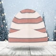 thumbnail image 4 of dazeni Fashion Beanie for Men Patchwork Cable Knit Warm Cuffed Winter Hat Cap Soft Seamless Winter Beanies Pink Free Size, 4 of 4