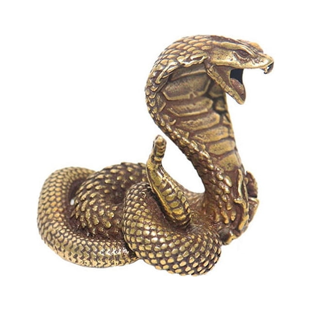 Adorno de estatua de cobra, figuritas de serpiente del zodiaco, decoración de escritorio de cobre