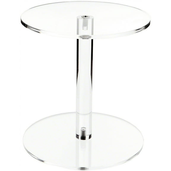 Plymor Clear Acrylic Round Barbell Pedestal Display Riser, 8" H x 7.5" D (1/4" thick)