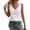 White, variant on Women's Eyelet Embroidery Tank Tops with V Neck and Button Down Front Featuring Loose Sleeveless Silhouette Army Green L