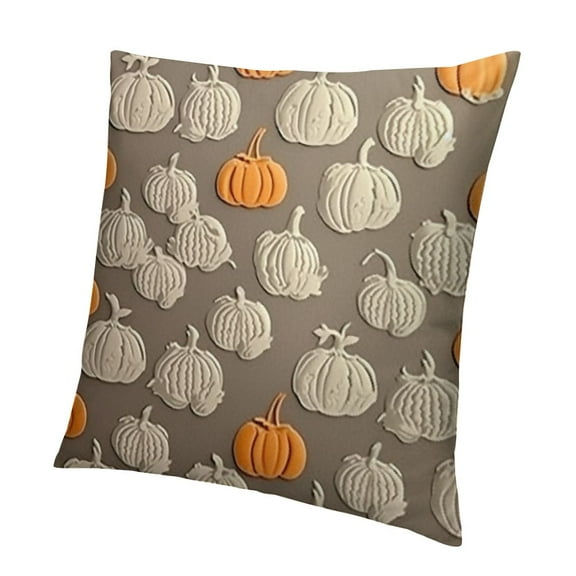 Hello p.s. Love Fall Pumpkin Throw Pillow Covers, Thanksgiving Grey Decorations for Sofa Couch