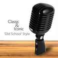 thumbnail image 4 of Classic Retro Dynamic Vocal Microphone - Old Vintage Style Unidirectional Cardioid Mic with XLR Cable - Universal Stand Compatible - Live Performance, In Studio Recording - Pyle Pro PDMICR42BK (Black), 4 of 7