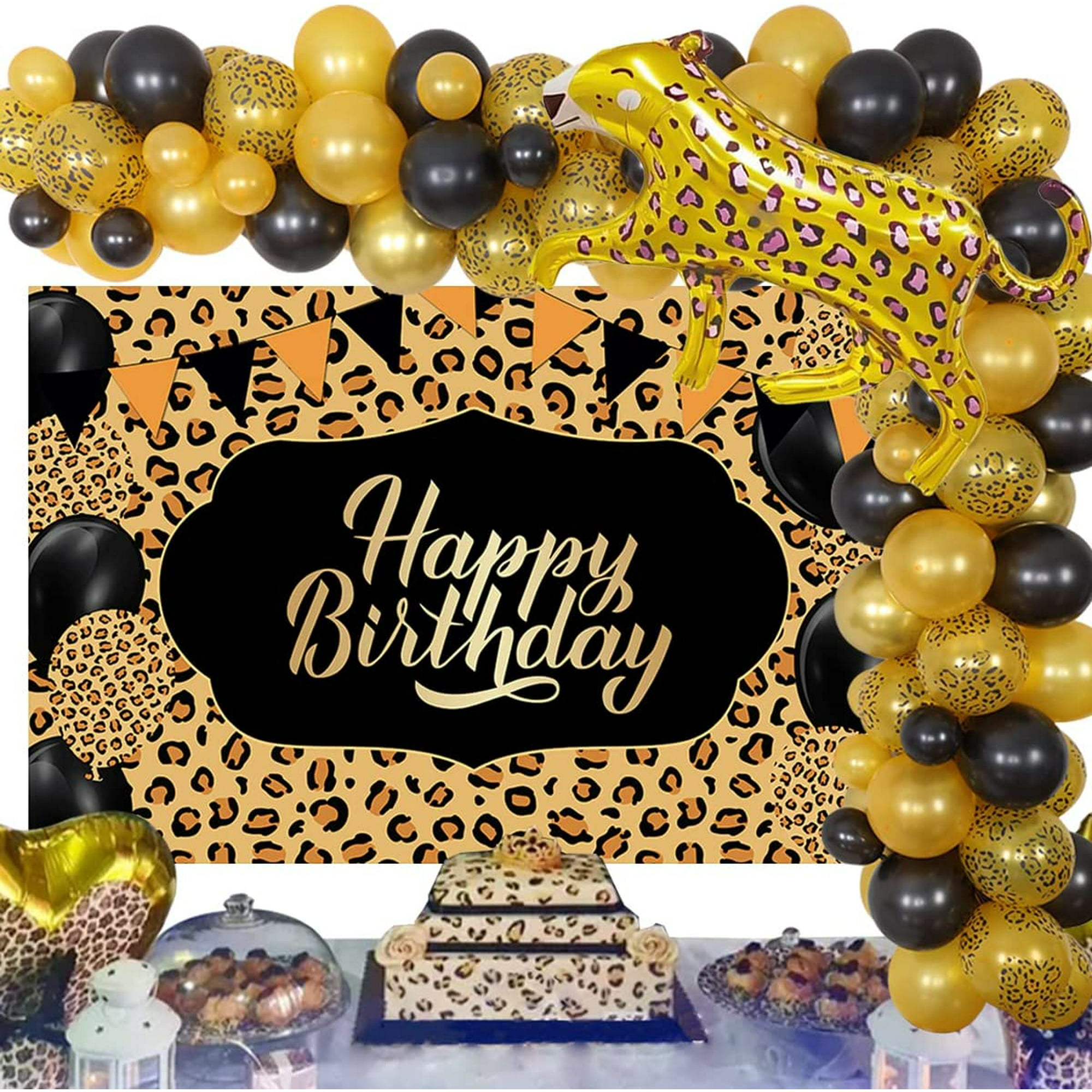 Cheetah Birthday Decorations Set - Leopard Party Decorations with ...