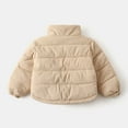 thumbnail image 4 of Otqutp Kids Boys Winter Fashion Thickened Corduroy Stripes Stand Up Collar Cotton Coat Long Sleeve Jacket Down Outdoor Coats with Pocket(Beige,18-24 Months), 4 of 9