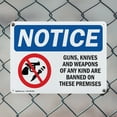 thumbnail image 5 of (2 Pack) Guns Knives Weapons Banned On These Premises OSHA Notice Sign 24 Inch X 18 Inch Plastic Sign, Weather Resistant, UV Protected for Workplace, Business, and Construction Site,, 5 of 8